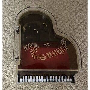 Sankyo Vintage Clear Lucite Grand Piano Wind Up Music Jewelry Box  Tested  Works